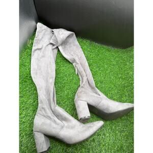 Charolette Russe- Gray Suede- Over the Knee Heeled Boots - Size 8 W